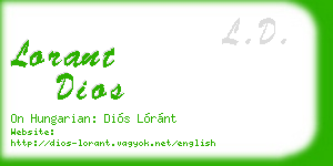 lorant dios business card